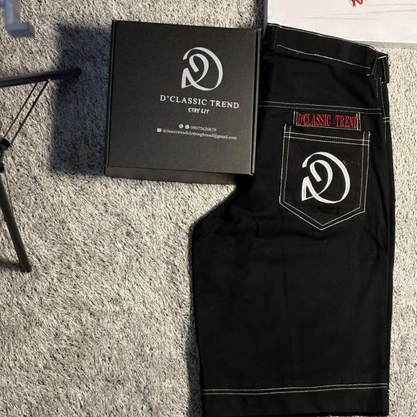 Black denim jort